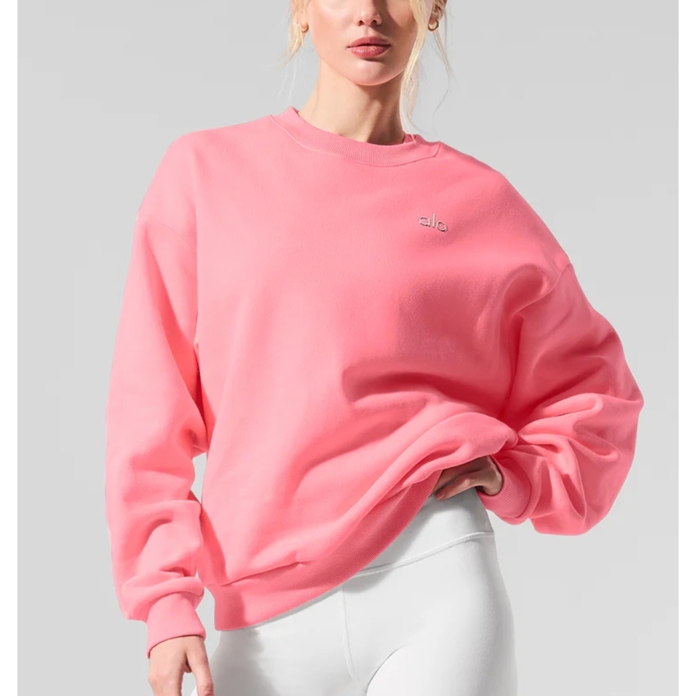 ALO Yoga NEON BUBBLEGUM Accolade Crew Neck Pullover #SOLDOUT #RARE - Picture 4 of 5